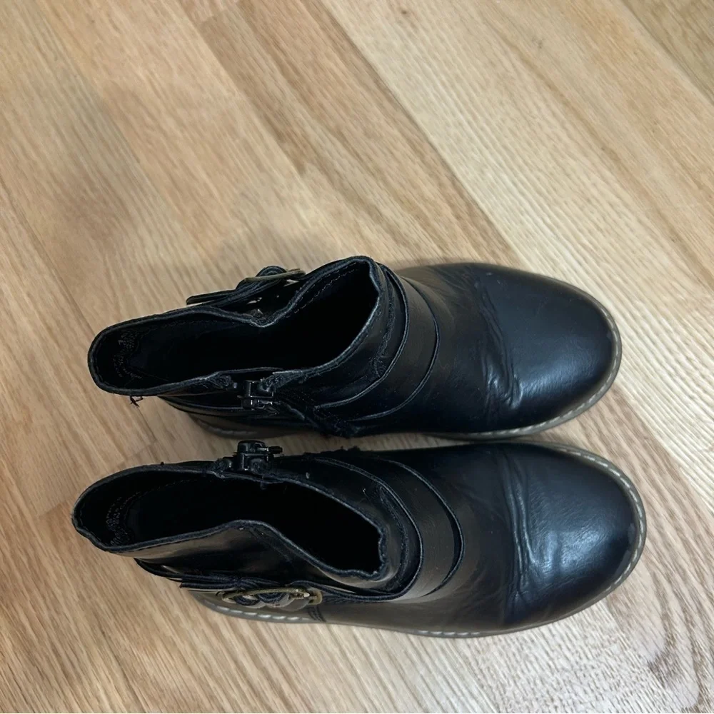 Old Navy Triple Buckle Ankle Boots Black Sz 9 Kids Toddler Girls